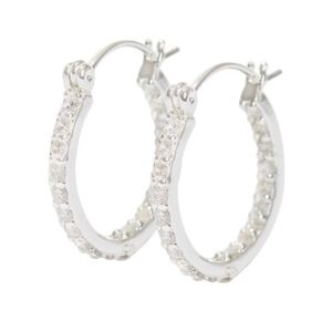 CH CRYSTAL HAZE Mini Serena Hoop Earrings NEW silver plated brass cubic zirconia